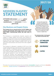 Modern Slavery Statement 2018-2019